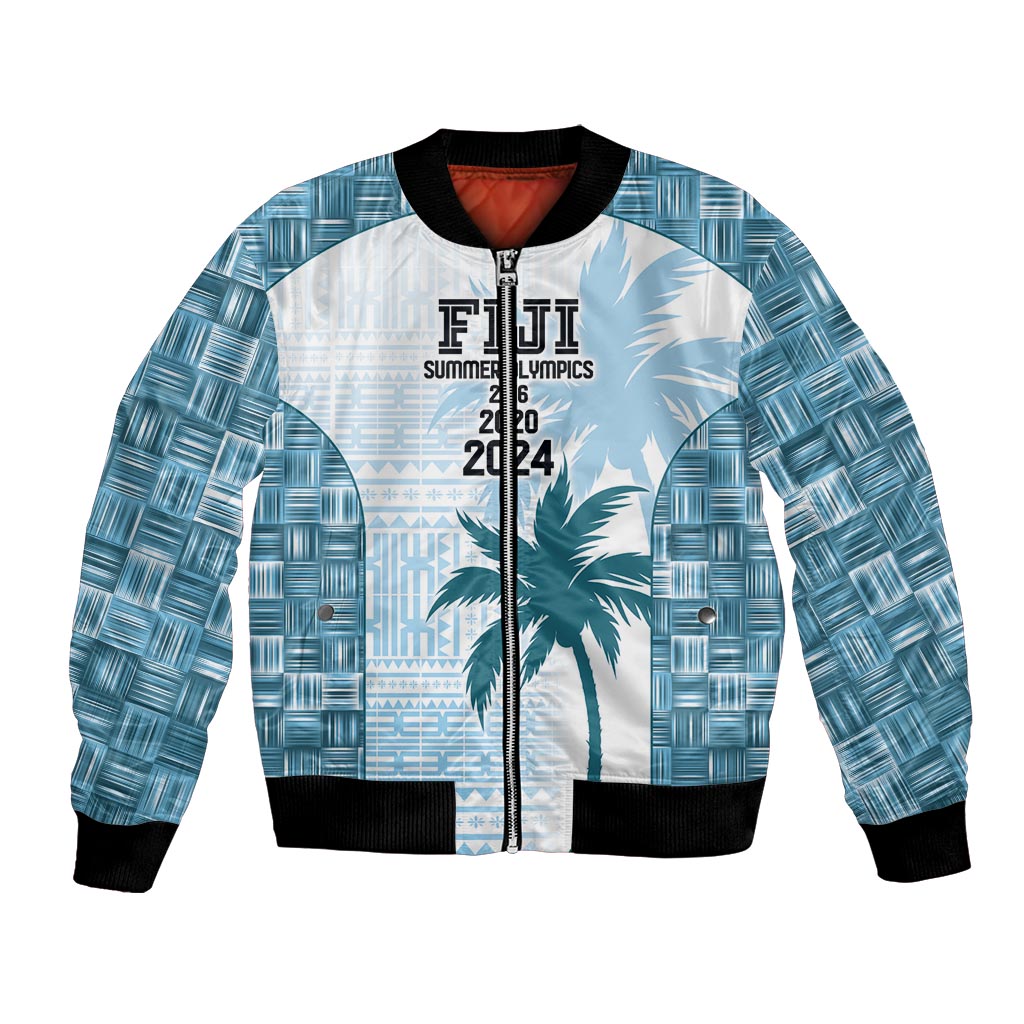 Custom Fiji Rugby Bomber Jacket History Champions World Cup 7s - Bllue