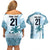 Custom Fiji Rugby Couples Matching Off Shoulder Short Dress and Hawaiian Shirt History Champions World Cup 7s - Bllue