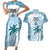 Custom Fiji Rugby Couples Matching Short Sleeve Bodycon Dress and Hawaiian Shirt History Champions World Cup 7s - Bllue