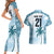 Custom Fiji Rugby Couples Matching Short Sleeve Bodycon Dress and Hawaiian Shirt History Champions World Cup 7s - Bllue