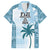 Custom Fiji Rugby Family Matching Long Sleeve Bodycon Dress and Hawaiian Shirt History Champions World Cup 7s - Bllue