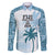 Custom Fiji Rugby Family Matching Long Sleeve Bodycon Dress and Hawaiian Shirt History Champions World Cup 7s - Bllue