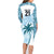 Custom Fiji Rugby Family Matching Long Sleeve Bodycon Dress and Hawaiian Shirt History Champions World Cup 7s - Bllue