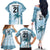 Custom Fiji Rugby Family Matching Off The Shoulder Long Sleeve Dress and Hawaiian Shirt History Champions World Cup 7s - Bllue