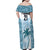 Custom Fiji Rugby Family Matching Off Shoulder Maxi Dress and Hawaiian Shirt History Champions World Cup 7s - Bllue