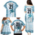 Custom Fiji Rugby Family Matching Puletasi and Hawaiian Shirt History Champions World Cup 7s - Bllue