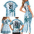 Custom Fiji Rugby Family Matching Short Sleeve Bodycon Dress and Hawaiian Shirt History Champions World Cup 7s - Bllue