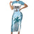 Custom Fiji Rugby Family Matching Short Sleeve Bodycon Dress and Hawaiian Shirt History Champions World Cup 7s - Bllue