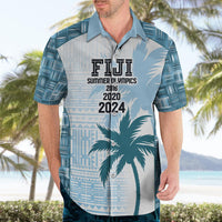 Custom Fiji Rugby Hawaiian Shirt History Champions World Cup 7s - Bllue
