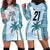 Custom Fiji Rugby Hoodie Dress History Champions World Cup 7s - Bllue