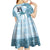 Custom Fiji Rugby Kid Short Sleeve Dress History Champions World Cup 7s - Bllue