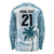 Custom Fiji Rugby Long Sleeve Shirt History Champions World Cup 7s - Bllue