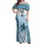 Custom Fiji Rugby Off Shoulder Maxi Dress History Champions World Cup 7s - Bllue