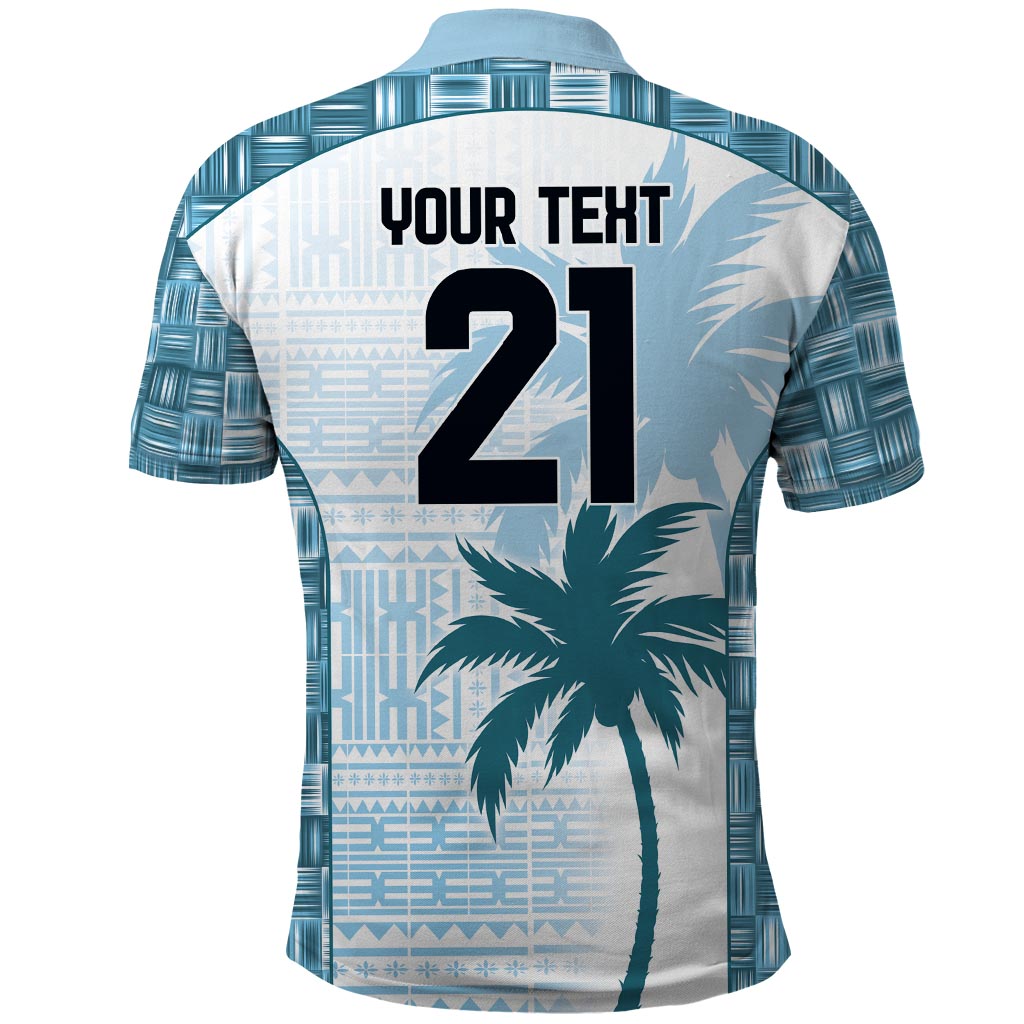 Custom Fiji Rugby Polo Shirt History Champions World Cup 7s - Bllue