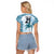 Custom Fiji Rugby Raglan Cropped T Shirt History Champions World Cup 7s - Bllue