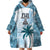 Custom Fiji Rugby Wearable Blanket Hoodie History Champions World Cup 7s - Bllue