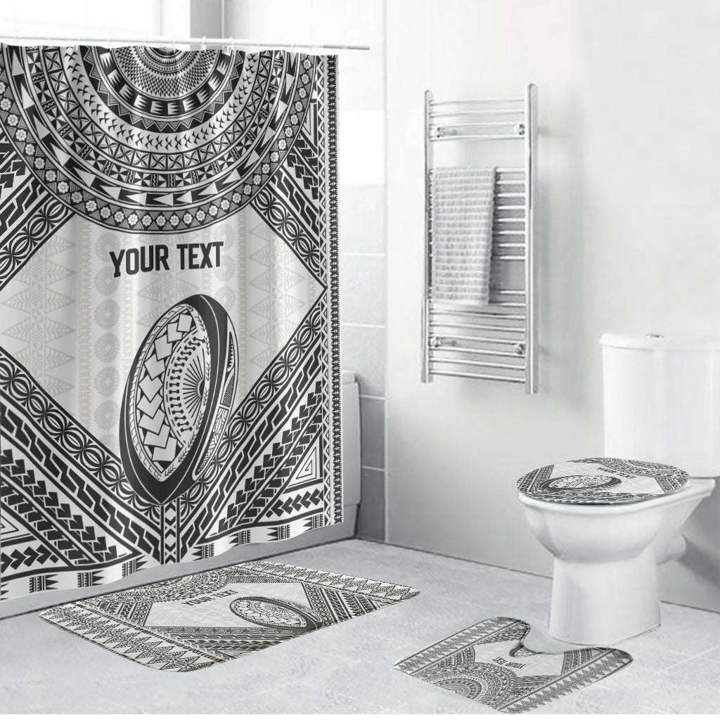 Custom Rugby Fiji National Heritage Bathroom Set White Traditional Masi Inspired LT9 Bathroom Set (4 pcs) White - Polynesian Pride