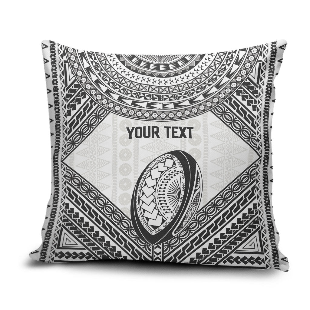 Custom Rugby Fiji National Heritage Pillow Cover White Traditional Masi Inspired