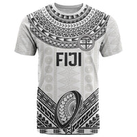Custom Rugby Fiji National Heritage T Shirt White Traditional Masi Inspired