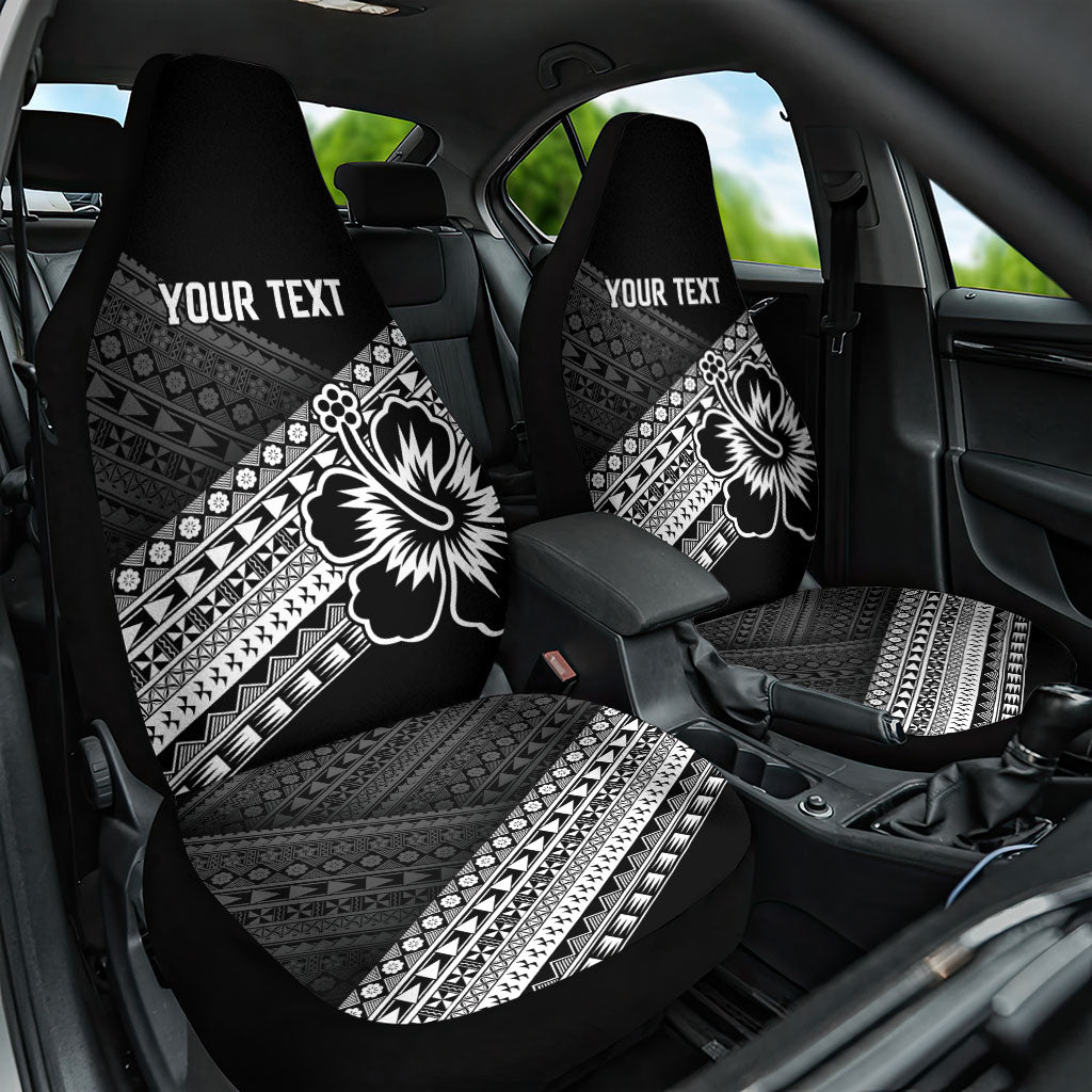 Custom Rugby Fiji Car Seat Cover Black Traditional Masi Inspired