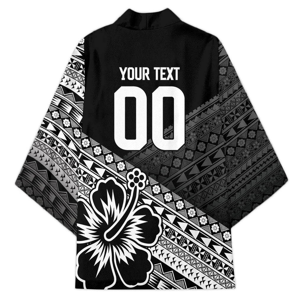 Custom Rugby Fiji Kimono Black Traditional Masi Inspired