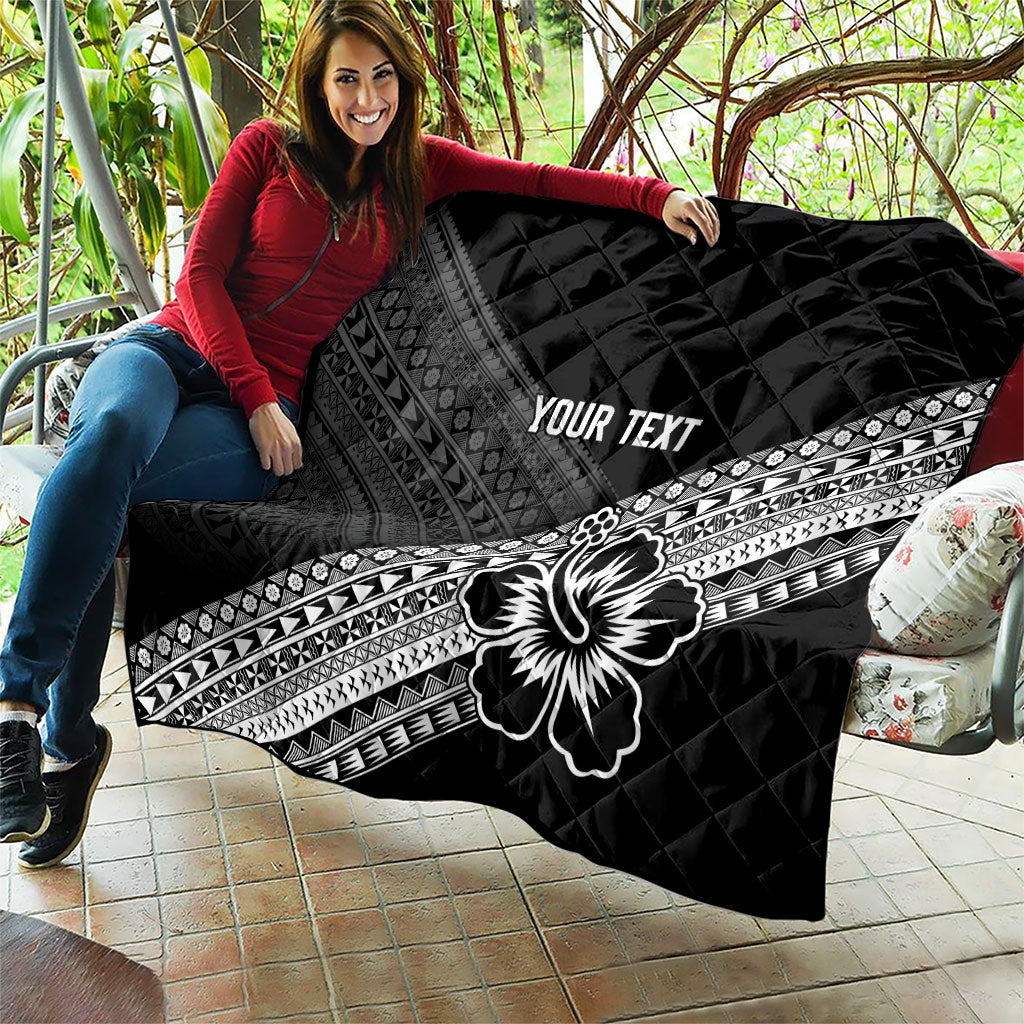 Custom Rugby Fiji Quilt Black Traditional Masi Inspired