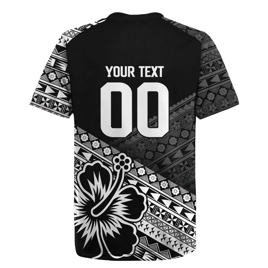 Custom Rugby Fiji Rugby Jersey Black Traditional Masi Inspired