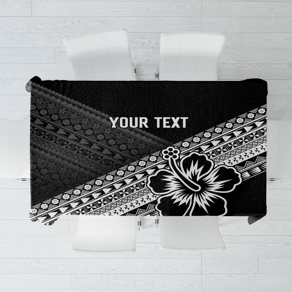 Custom Rugby Fiji Tablecloth Black Traditional Masi Inspired LT9 Black - Polynesian Pride