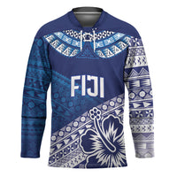 Custom Rugby Fiji Hockey Jersey Blue Traditional Masi Inspired