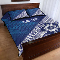 Custom Rugby Fiji Quilt Bed Set Blue Traditional Masi Inspired