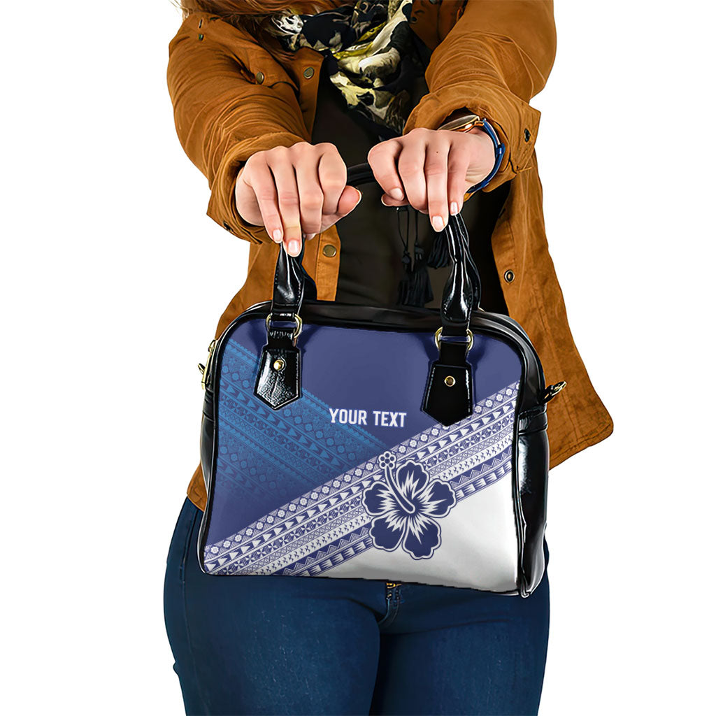 Custom Rugby Fiji Shoulder Handbag Blue Traditional Masi Inspired LT9 One Size Blue - Polynesian Pride