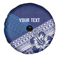 Custom Rugby Fiji Spare Tire Cover Blue Traditional Masi Inspired