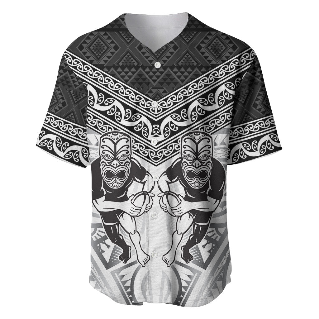 Custom Rugby New Zealand Black Fern Baseball Jersey Niho Taniwha Inspired LT9 White - Polynesian Pride