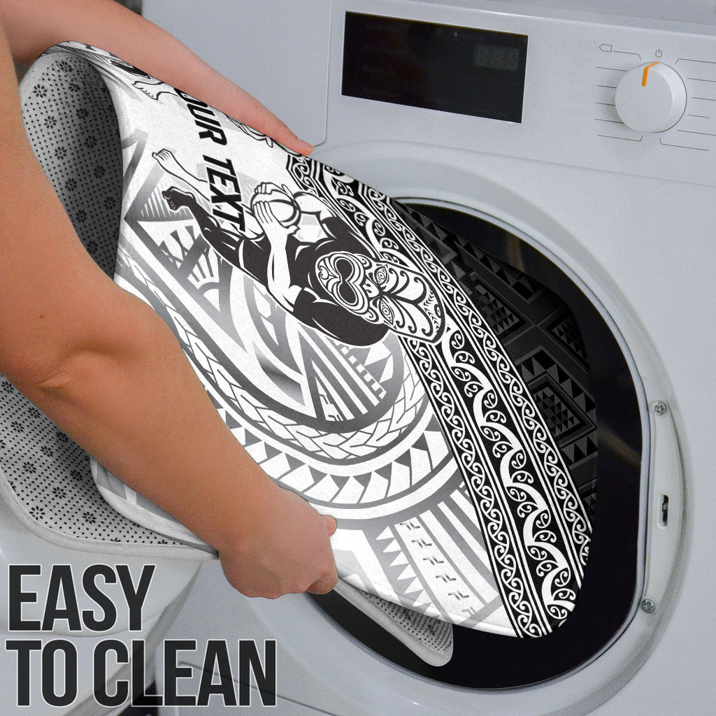 Custom Rugby New Zealand Black Fern Bathroom Set Niho Taniwha Inspired
