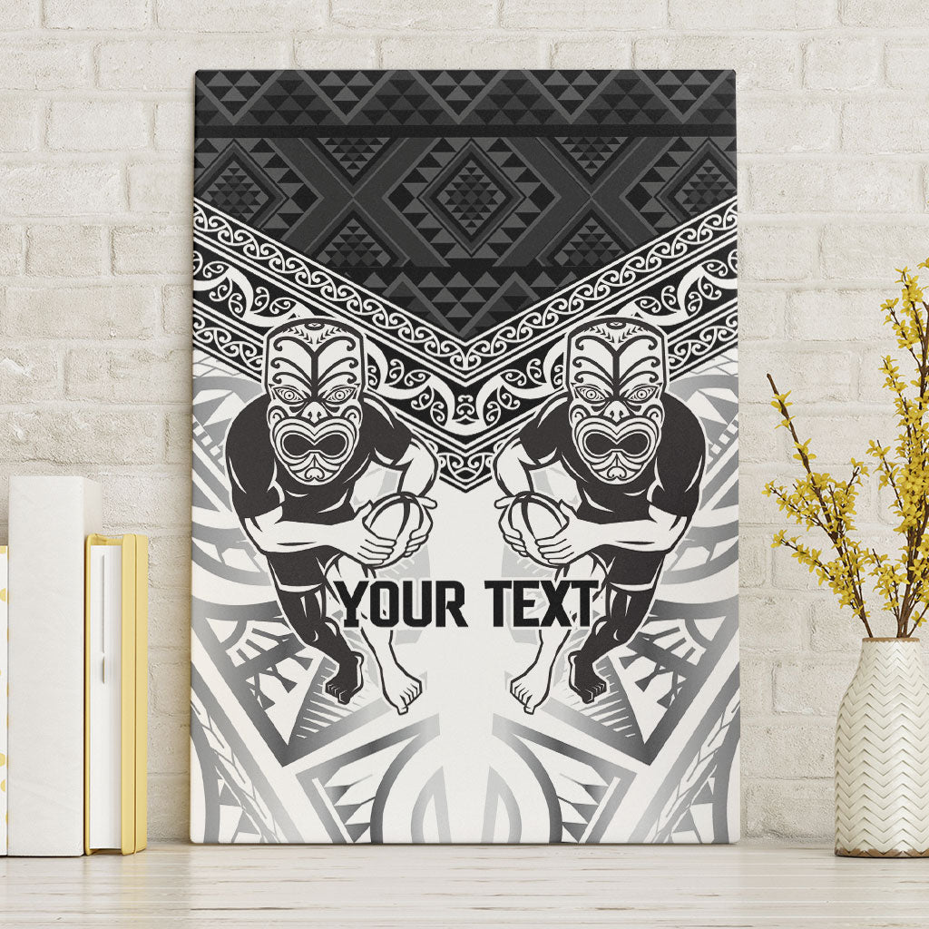 Custom Rugby New Zealand Black Fern Canvas Wall Art Niho Taniwha Inspired LT9 Without Frame White - Polynesian Pride
