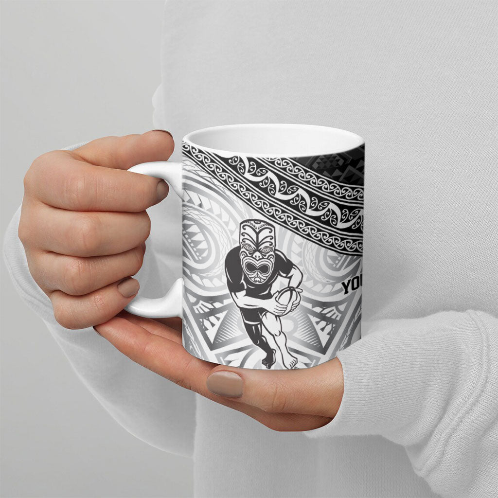 Custom Rugby New Zealand Black Fern Ceramic Mug Niho Taniwha Inspired
