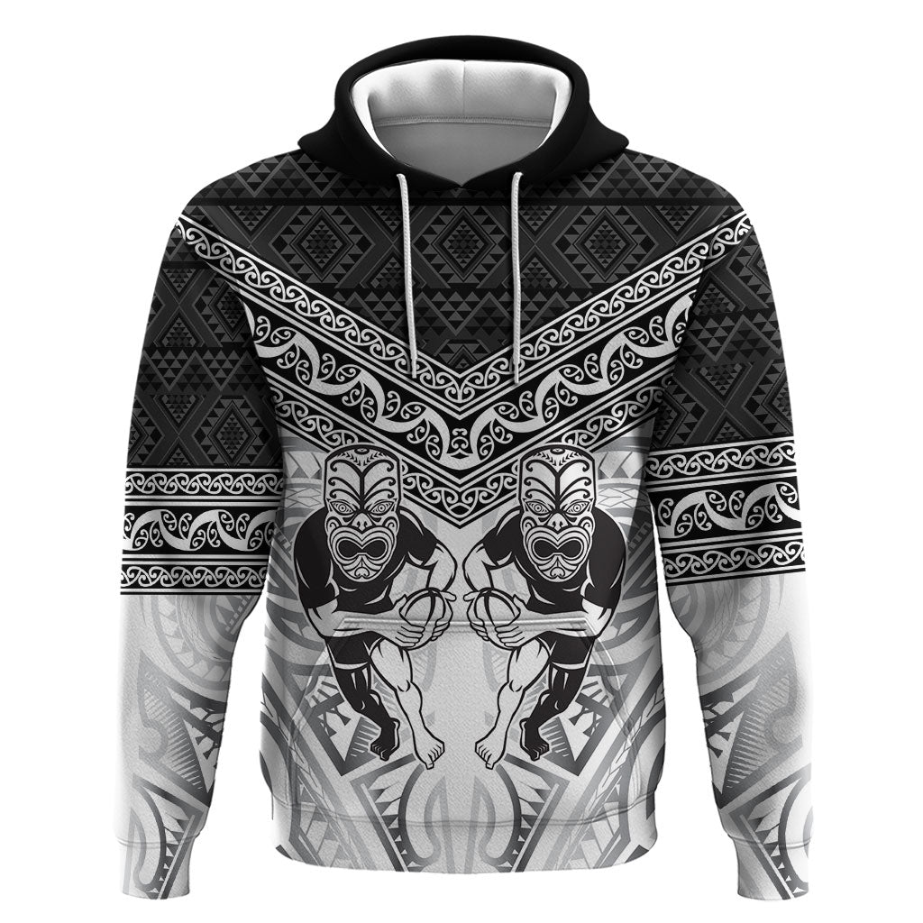 Custom Rugby New Zealand Black Fern Hoodie Niho Taniwha Inspired LT9 Pullover Hoodie White - Polynesian Pride