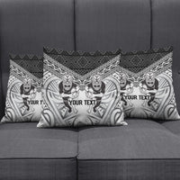 Custom Rugby New Zealand Black Fern Pillow Cover Niho Taniwha Inspired