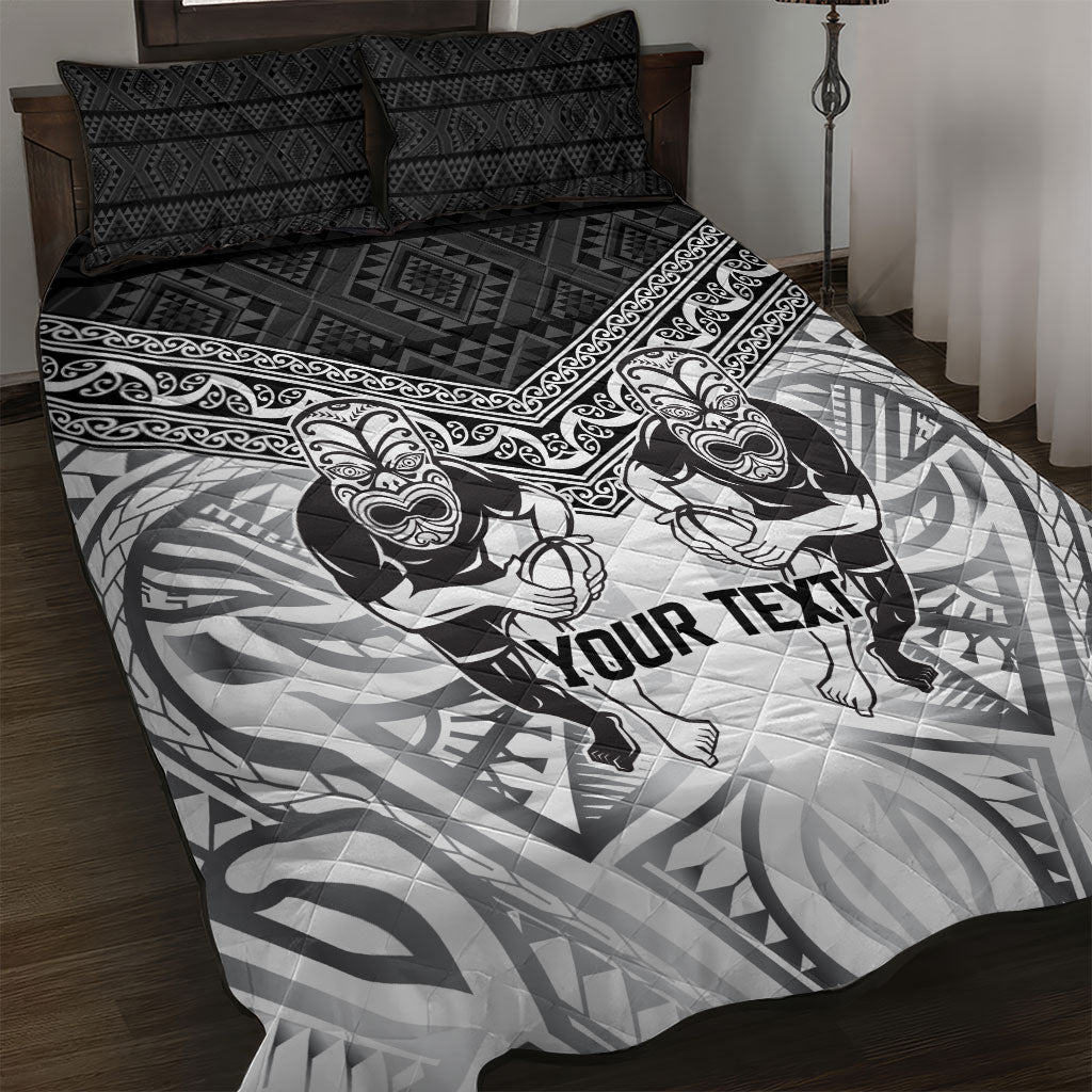 Custom Rugby New Zealand Black Fern Quilt Bed Set Niho Taniwha Inspired