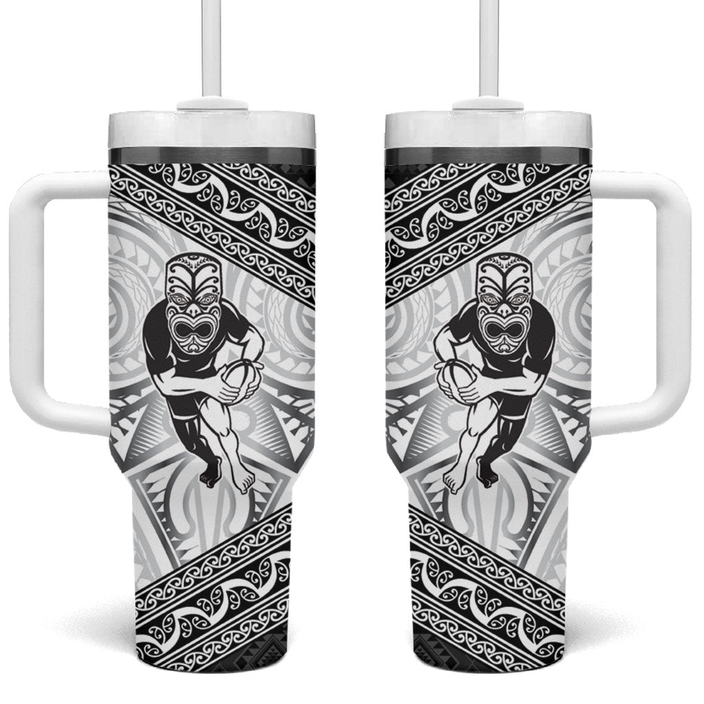 Custom Rugby New Zealand Black Fern Tumbler With Handle Niho Taniwha Inspired