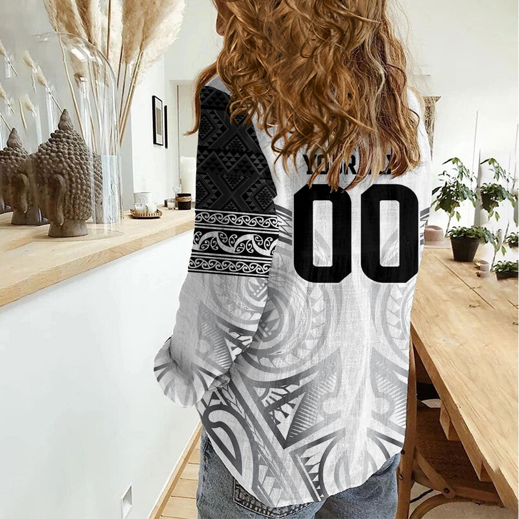 Custom Rugby New Zealand Black Fern Women Casual Shirt Niho Taniwha Inspired