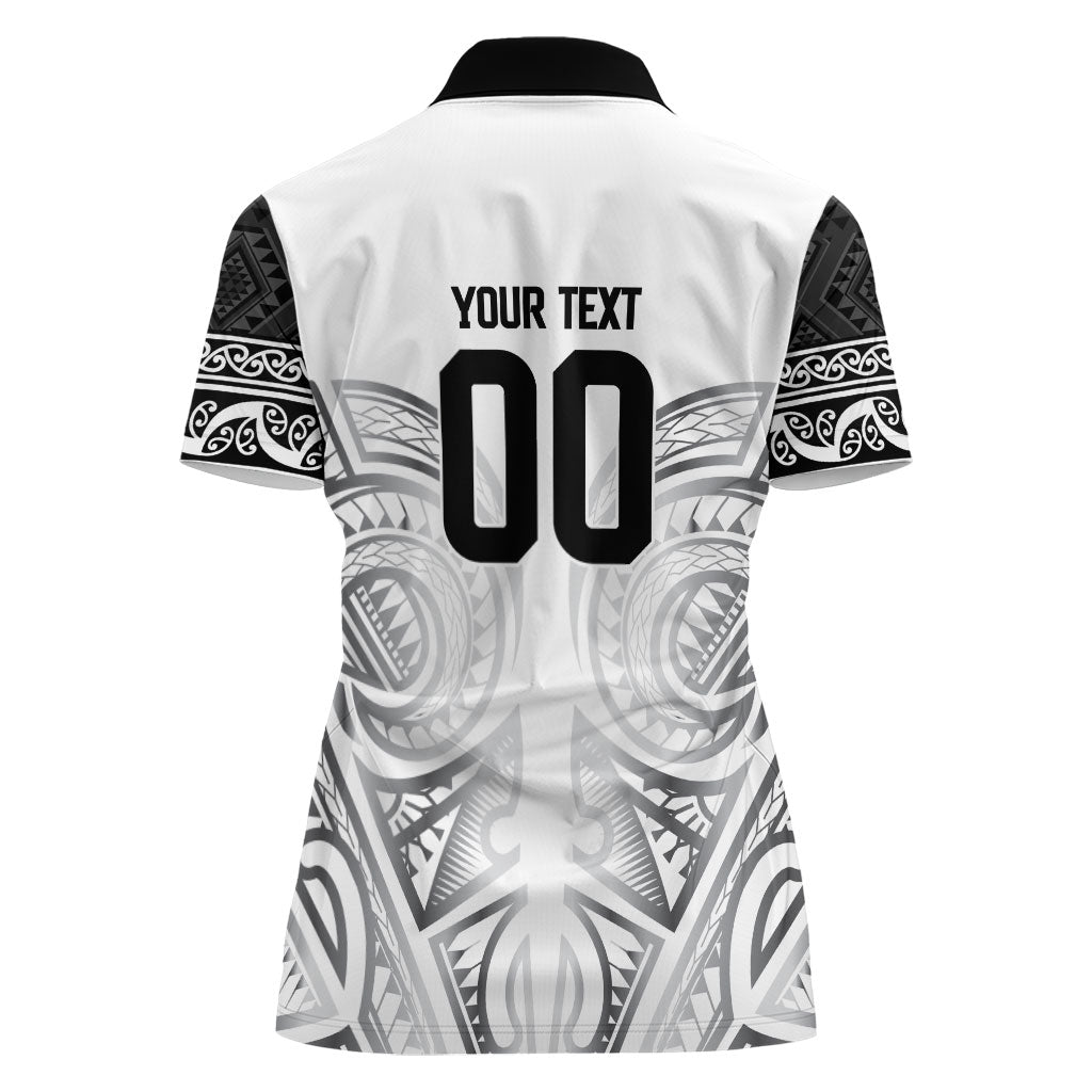 Custom Rugby New Zealand Black Fern Women Polo Shirt Niho Taniwha Inspired