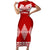 Tonga Rugby Short Sleeve Bodycon Dress Proud Tongan Ngatu Kupesi World Cup 2023 No1 LT9 Long Dress White - Polynesian Pride