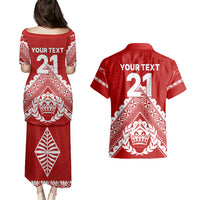 Custom Tonga Rugby Couples Matching Puletasi Dress and Hawaiian Shirt Proud Tongan Ngatu Kupesi World Cup 2023 No1 LT9 - Polynesian Pride
