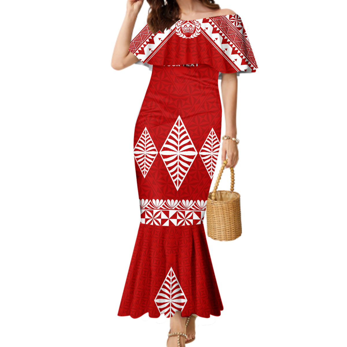 Custom Tonga Rugby Mermaid Dress Proud Tongan Ngatu Kupesi World Cup 2023 No1 LT9 Women White - Polynesian Pride