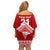 Custom Tonga Rugby Off Shoulder Short Dress Proud Tongan Ngatu Kupesi World Cup 2023 No1 LT9 - Polynesian Pride