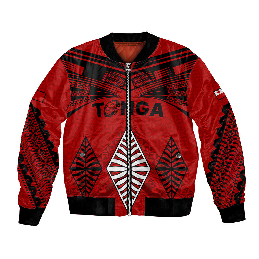 Tonga Rugby Bomber Jacket Proud Tongan Ngatu Kupesi World Cup 2023 No2 LT9 Unisex Black - Polynesian Pride