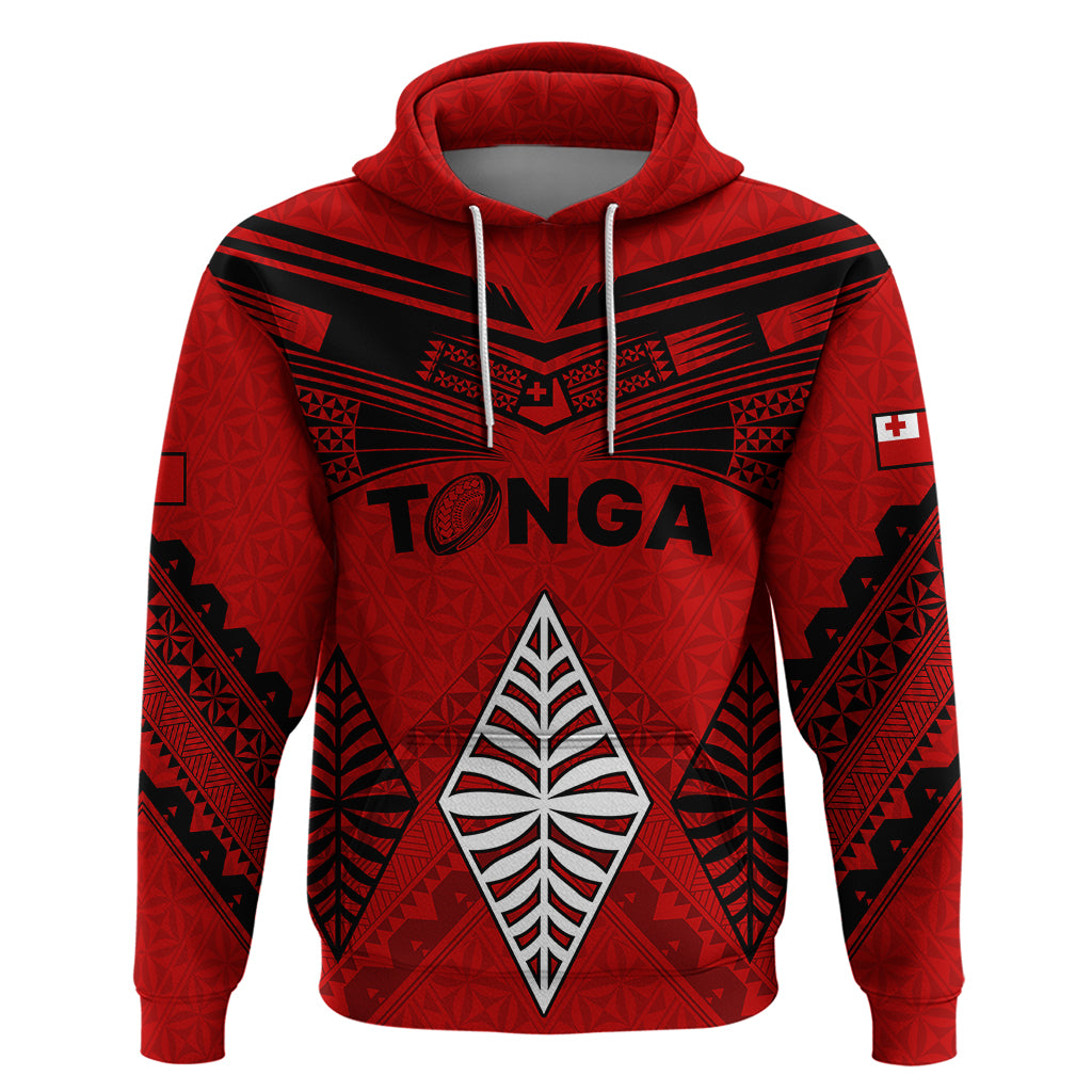 Custom Tonga Rugby Hoodie Proud Tongan Ngatu Kupesi World Cup 2023 No2 LT9 Pullover Hoodie Black - Polynesian Pride