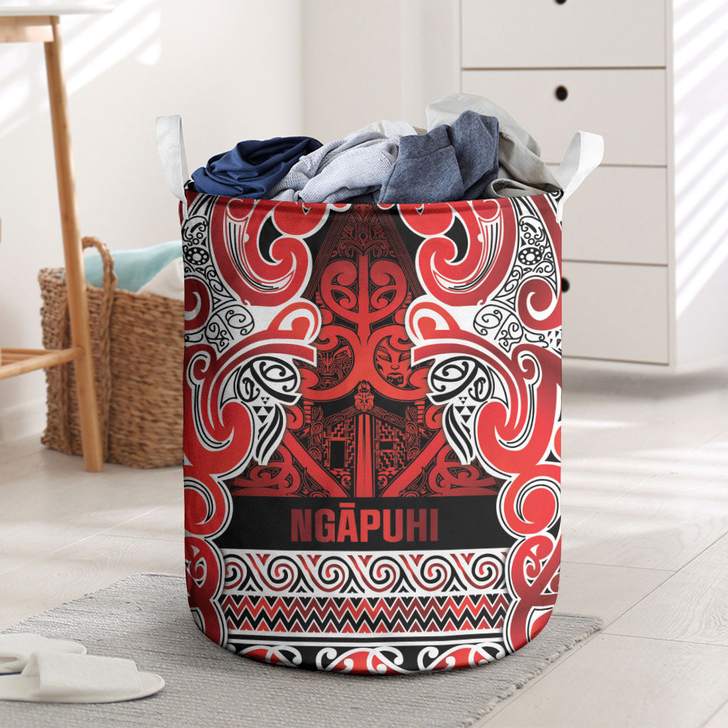 Aotearoa Iwi Ngapuhi Laundry Basket Maori Wharenui House Tribal Pattern LT9 Red - Polynesian Pride