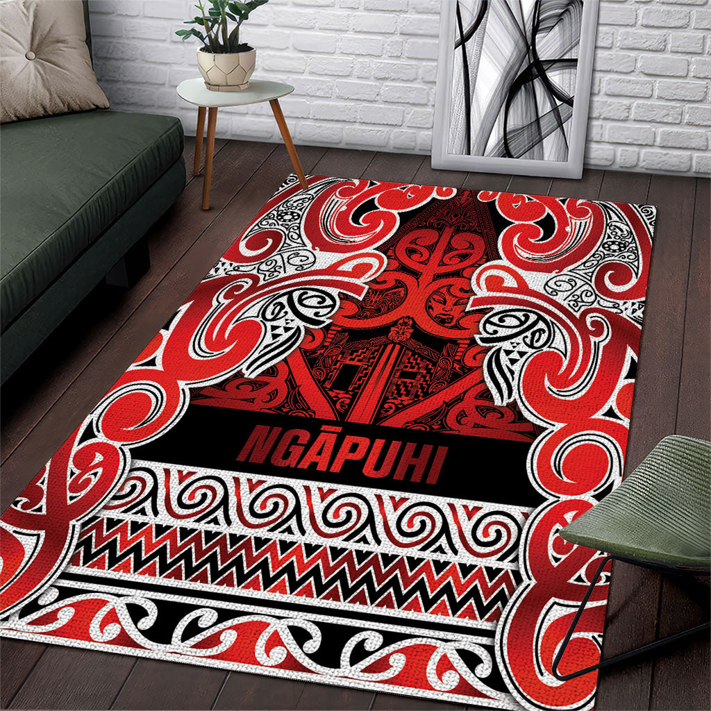 Aotearoa Iwi Ngapuhi Area Rug Maori Wharenui House Tribal Pattern